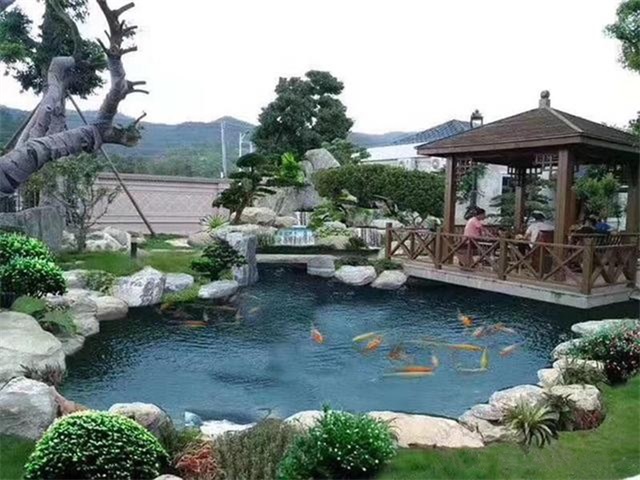 安阳庭院鱼池假山设计